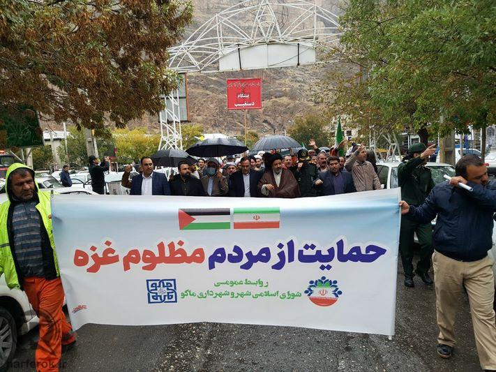 خروش مردم ماکو در حمایت از مردم غزه