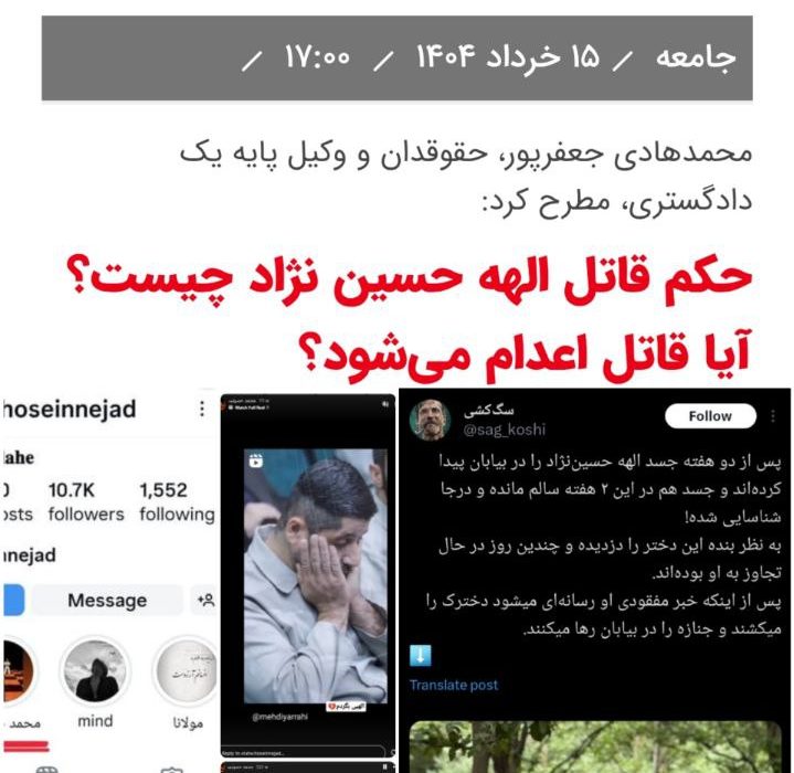 الهه حسین‌نژاد قربانی چه شد؟