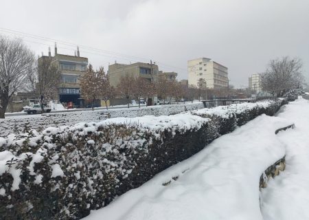 نمایی زیبا از بارش برف در ماکو